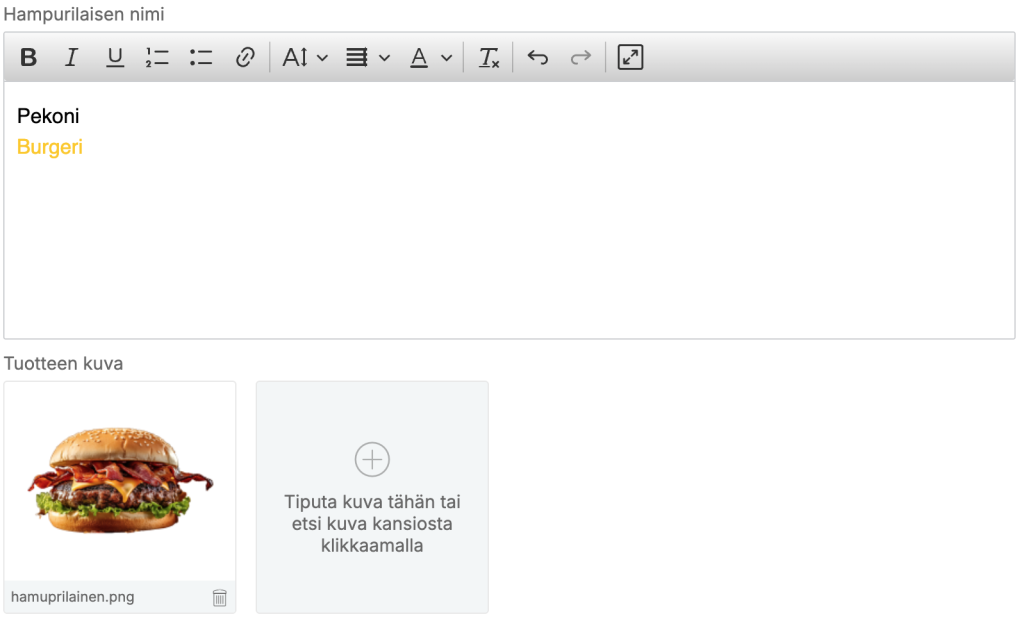 Upto Managerin laajaeditori perustuu valmiisiin sisältöpohjiin, joten visuaalinen ilme pysyy automaattisesti oikeanlaisena
